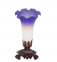  231540 - 8" High Blue/White Pond Lily Victorian Mini Lamp