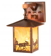  241118 - 7" Square Seneca Moose at Lake Straight Arm Wall Sconce