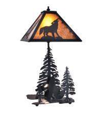  242540 - 22" High Wolf at Dawn W/Lighted Base Table Lamp
