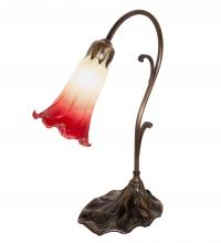  251845 - 15" High Seafoam/Cranberry Tiffany Pond Lily Accent Lamp