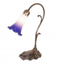  251854 - 15" High Blue/White Tiffany Pond Lily Accent Lamp