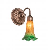 253600 - 5" Wide Amber/Green Pond Lily Victorian Wall Sconce