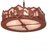  254818 - 16" Wide Running Horses Fan Light Fixture