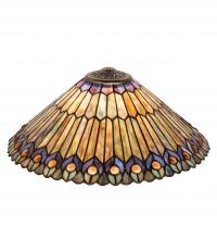  26314 - 17" Wide Tiffany Jeweled Peacock Shade