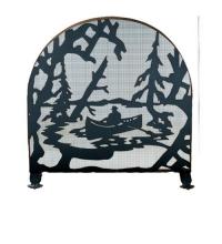  28741 - 30"W X 30"H Canoe At Lake Arched Fireplace Screen