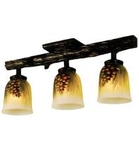  34470 - 23" Long Pinecone 3 Light Hand Painted Semi-Flushmount