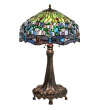 47552 - 31" High Tiffany Hanginghead Dragonfly Table Lamp