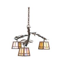  67905 - 28" Wide Pine Branch Valley View 3 Light Chandelier