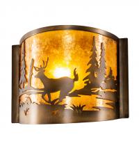  70703 - 12" Wide Deer at Lake Wall Sconce