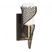  240K01MBFG - Flow 1-Lt Left Sconce - Matte Black/French Gold