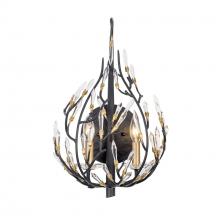  271K02MBFG - Bask 2-Lt Crystal Sconce - Matte Black/French Gold