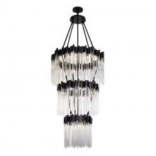  309C19MBFG - Matrix 18-Lt 3-Tier Chandelier - Matte Black/French Gold