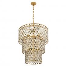 Varaluz 345C13FGMB - Windsor 13-Lt 3-Tier Crystal Chandelier - French Gold/Matte Black