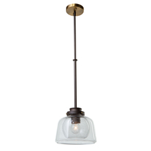  AC10050OB - Single Clear Seeded Glass Pendant (Oil Rubbed Bronze & Brass)