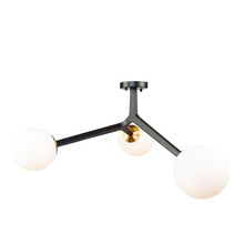  AC10973VB - Ravello 3 Light Semi-Flush Mount (Black & Harvest Brass)