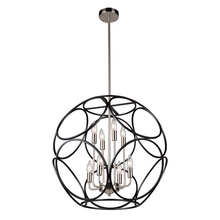  AC11568NB - Sorrento 2 Tier 8 Light Chandelier (Matte Black & Satin Nickel)