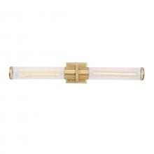  AC11773CB - Positano-2-Light Bathroom Vanity Light-Clear Glass/Satin Brass