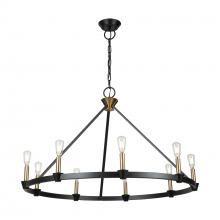  AC11989BB - Notting Hill Collection 9-Light Chandelier Black and Brushed Brass