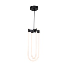  AC6815BK - Cascata Collection 2-Light Pendant Black and Brushed Brass