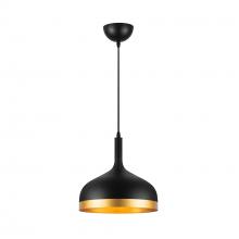  SC13350BK - Dash Collection 1-Light Pendant, Black & Gold