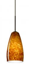  1BT-150918-HAL-BR - Besa Chrissy Pendant Bronze Amber Cloud 1x40W Halogen