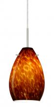  1BT-171318-LED-SN - Besa Pendant Pera 6 Satin Nickel Amber Cloud 1x5W LED