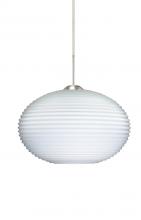  1JC-491207-SN - Besa Pendant Pape 10 Satin Nickel Opal Ribbed 1x75W Medium Base