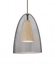  1JC-DANOSMNA-LED-BR - Besa, Dano Cord Pendant, Smoke/Natural, Bronze Finish, 1x9W LED