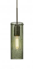 Besa Lighting 1JC-JUNI10MS-EDIL-BR - Besa, Juni 10 Cord Pendant, Moss Bubble, Bronze, 1x4W LED Filament