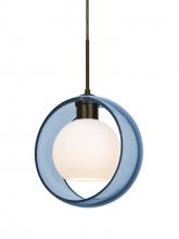  1JC-MANABL-BR - Besa Mana Pendant, Blue/Opal, Bronze Finish, 1x60W Medium Base