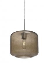  1JC-NILES10SM-SN - Besa Niles 10 Pendant, Smoke Bubble, Satin Nickel Finish, 1x60W Medium Base T10