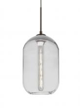  1JC-OMEGA12CL-EDIL-BR - Besa, Omega 12 Cord Pendant, Clear, Bronze Finish, 1x4W LED Filament