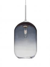  1JC-OMEGA12ST-SN - Besa, Omega 12 Cord Pendant,Steel/Clear, Satin Nickel Finish, 1x60W Medium Base