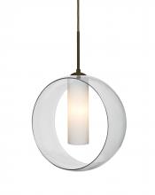  1JC-PLATOCL-LED-BR - Besa, Plato Cord Pendant, Clear/Opal, Bronze Finish, 1x5W LED