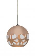  1JC-ROCKYCP-LED-BR - Besa, Rocky Cord Pendant, Copper, Bronze Finish, 1x9W LED