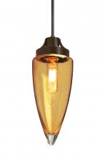  1JC-SULUAM-EDIL-BR - Besa, Sulu Cord Pendant, Amber Bubble, Bronze Finish, 1x4W LED Filament