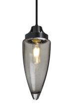  1JC-SULUSM-EDIL-BK - Besa, Sulu Cord Pendant, Smoke Bubble, Black Finish, 1x4W LED Filament