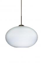  1JT-491207-BR - Besa Pendant Pape 10 Bronze Opal Ribbed 1x75W Medium Base