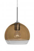  1JT-ALLY8AM-SN - Besa, Ally 8 Cord Pendant, Amber/Clear, Satin Nickel Finish, 1x60W Medium Base