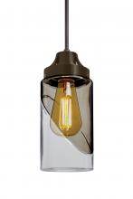  1JT-BLINKSM-EDIL-BR - Besa, Blink Cord Pendant, Trans. Smoke/Clear, Bronze Finish, 1x4W LED Filament