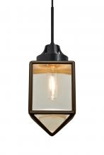  1JT-BRAVOBR-BK - Besa, Bravo Cord Pendant, Bronze/Gold Bubble, Black Finish, 1x60W Medium Base