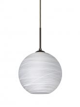  1JT-COCO860-LED-BR - Besa Coco 8 Pendant, Cocoon, Bronze Finish, 1x9W LED