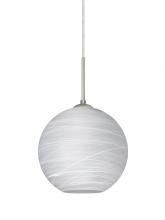  1JT-COCO860-LED-SN - Besa Coco 8 Pendant, Cocoon, Satin Nickel Finish, 1x9W LED