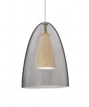  1JT-DANOSMNA-LED-SN - Besa, Dano Cord Pendant, Smoke/Natural, Satin Nickel Finish, 1x9W LED