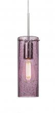  1JT-JUNI10PL-EDIL-SN - Besa, Juni 10 Cord Pendant, Plum Bubble, Satin Nickel, 1x4W LED Filament