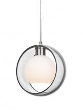  1JT-MANACL-SN - Besa Mana Pendant, Clear/Opal, Satin Nickel Finish, 1x60W Medium Base