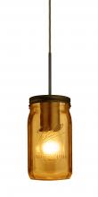 Besa Lighting 1JT-MILO4AM-BR - Besa Pendant Milo 4 Bronze Amber 1x40W Medium Base A15