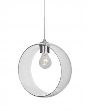  1JT-PLATOCL-SN-NI - Besa, Plato Cord Pendant, Clear, Satin Nickel Finish, 1x60W Medium Base