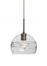  1JT-SPIR8CL-BR - Besa Spirit 8 Pendant, Clear, Bronze Finish, 1x60W Medium Base