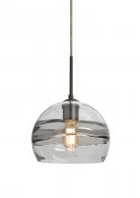  1JT-SPIR8SC-EDIL-BR - Besa Spirit 8 Pendant, Smoke/Clear, Bronze Finish, 1x8W LED Filament